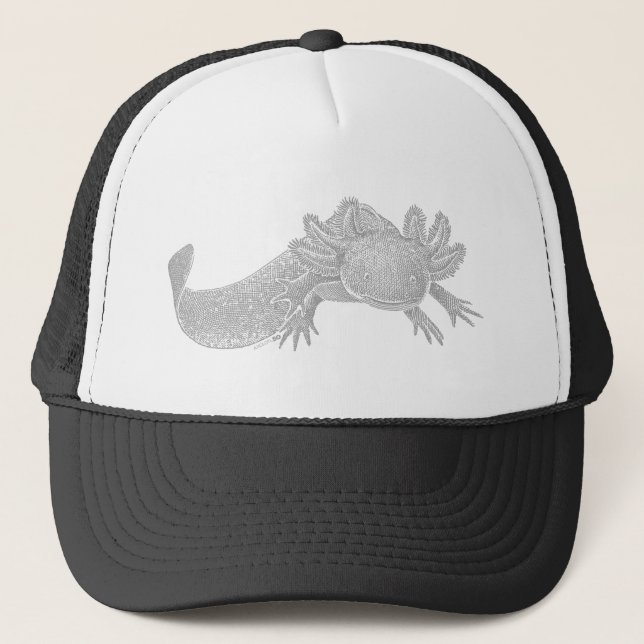 Boné de Caminhoneiro Axolotl - CINZA (Frente)