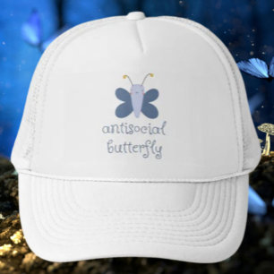 Boné de Caminhoneiro Borboleta Antissocial – Azul