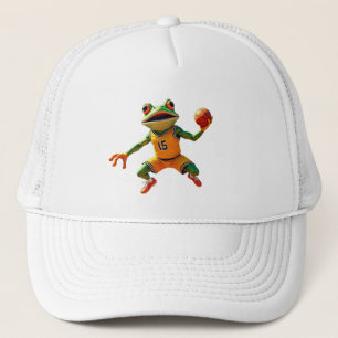 Boné de caminhoneiro branco Basketball Frog
