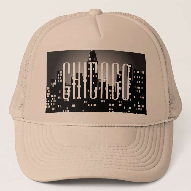 Boné de Caminhoneiro Chicago Skyline (Frente)