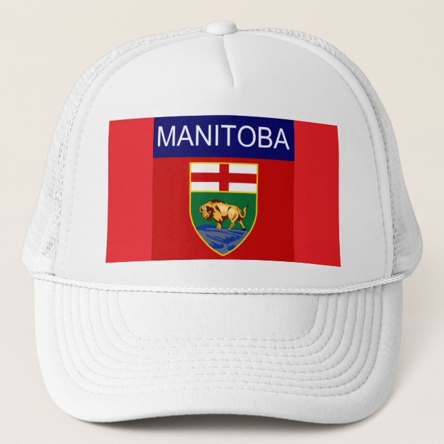 Boné de Caminhoneiro com Bandeira de Manitoba (Frente)