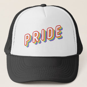 Boné de Caminhoneiro com Letras Arco-Íris LGBT