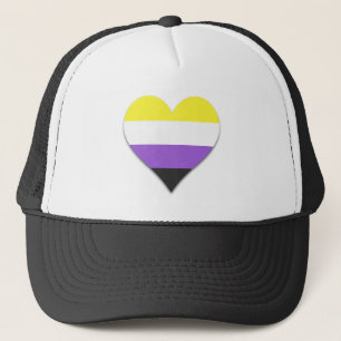 Boné de Caminhoneiro coração Orgulho não-binário