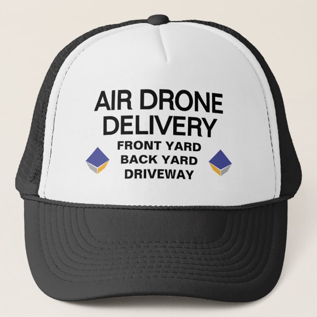 Boné de Caminhoneiro de Entrega de Drone Aéreo (Pe (Frente)