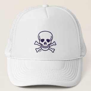 Boné de caminhoneiro de espuma branca Skull n Bone