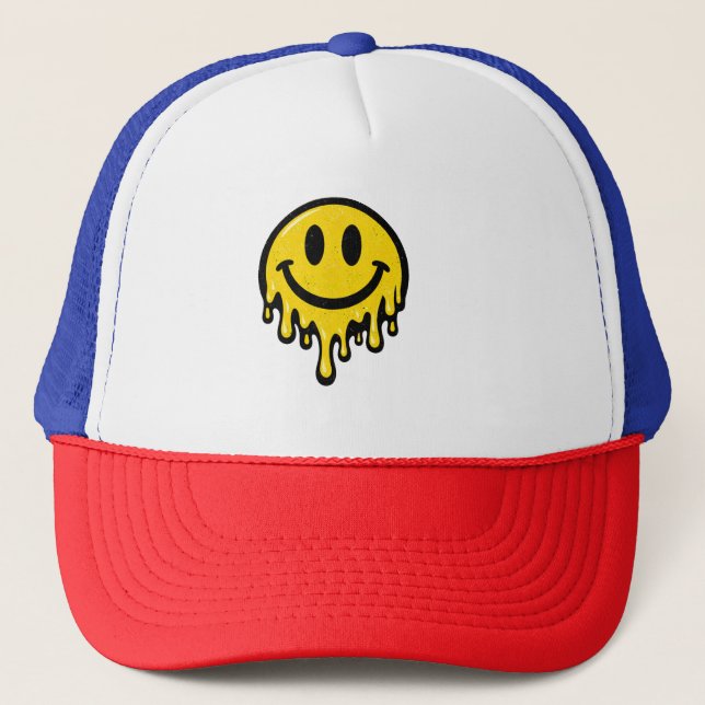 Boné de Caminhoneiro de Espuma com Carinha Feliz D (Frente)