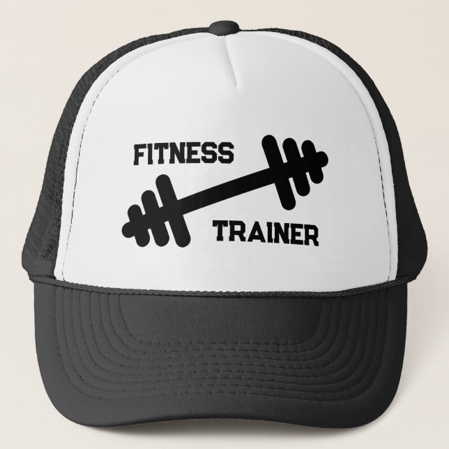 Boné de caminhoneiro de treinador de fitness com l (Frente)