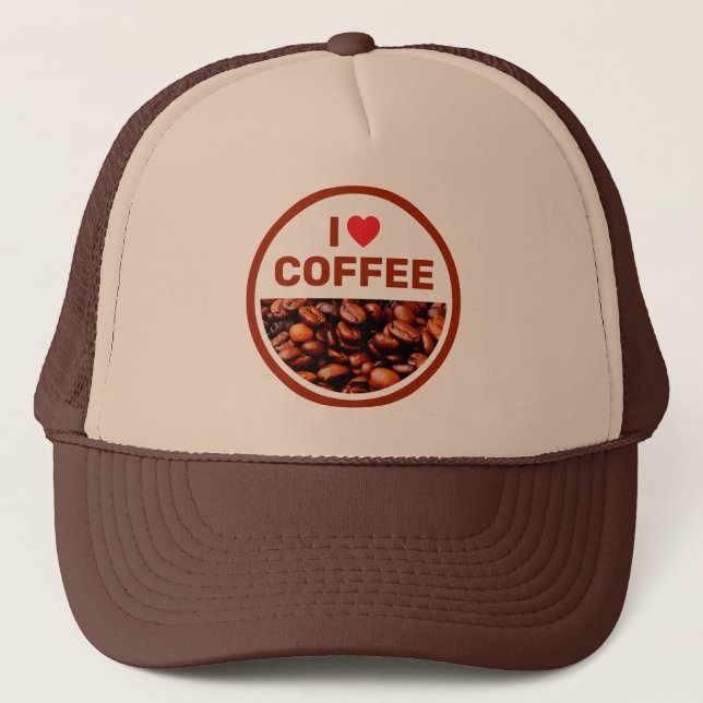 Boné de Caminhoneiro Eu Amo Café™ (Frente)