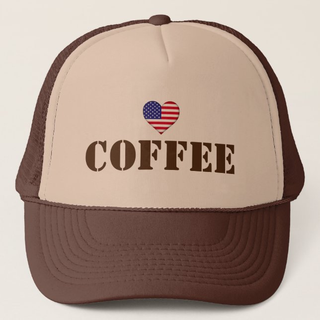 Boné de Caminhoneiro Eu Amo Café™ (Frente)