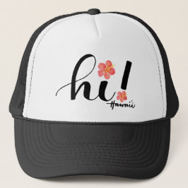 Boné de Caminhoneiro Hibiscus Hawaii Hi!