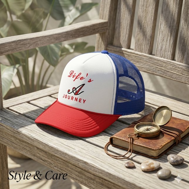 Boné de Caminhoneiro Motivacional "A Vida é uma Jo (Life's a Journey Motivational Trucker Hat)