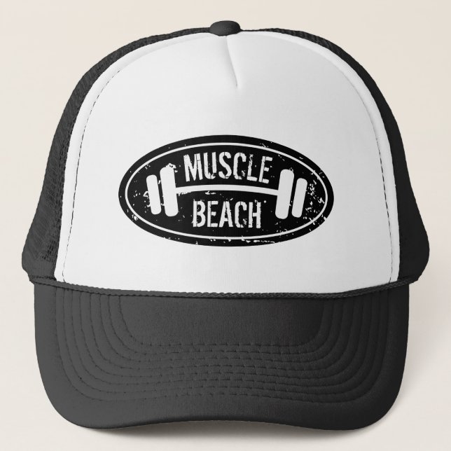 Boné de caminhoneiro Muscle Beach com logotipo de  (Frente)