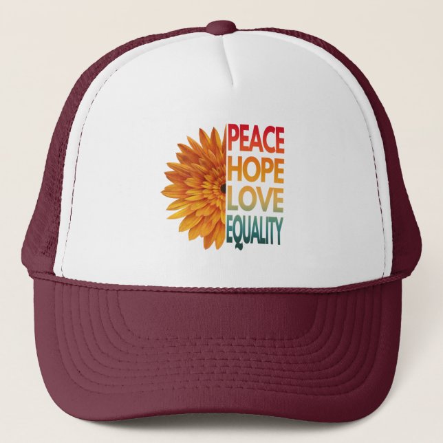 BONÉ DE CAMINHONEIRO PAZ AMOR ESPERANÇA IGUALDADE (Frente)