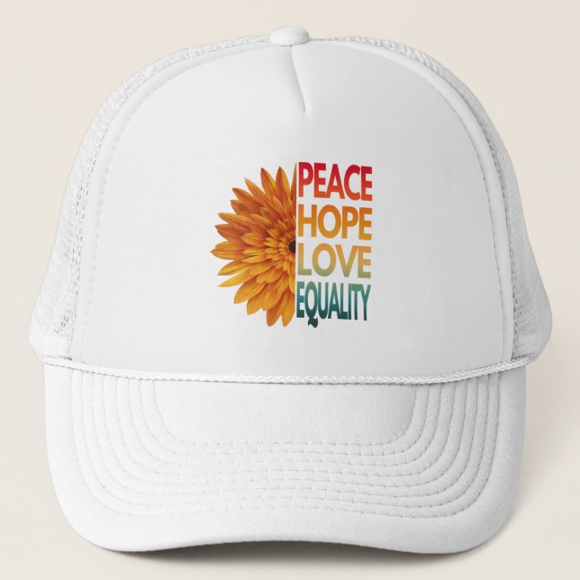 BONÉ DE CAMINHONEIRO PAZ AMOR ESPERANÇA IGUALDADE (Frente)
