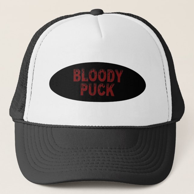 Boné de caminhoneiro preto Bloody Puck (Frente)