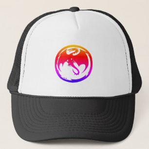Boné de caminhoneiro preto Neon Dragon