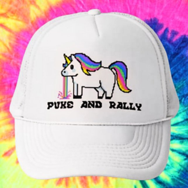 Boné de Caminhoneiro Puke & Rally Rainbow Unicorn  (Criador carregado)