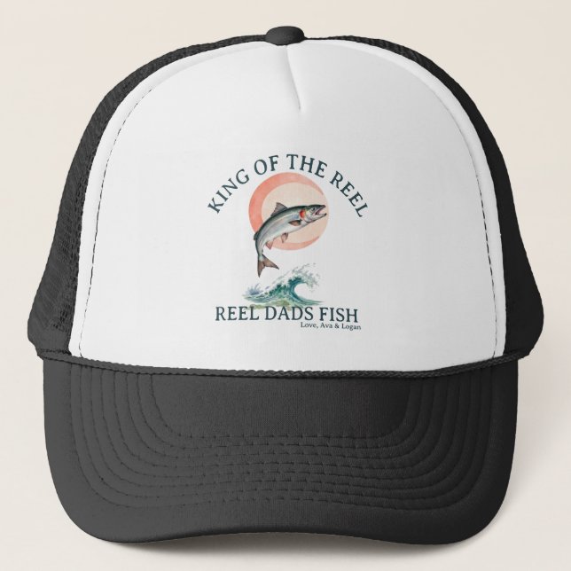 Boné de Caminhoneiro Rei da Pesca de Salmão com Ca (Frente)