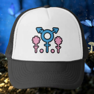 Boné de Caminhoneiro Símbolo do Orgulho Trans em F