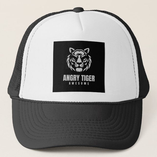 Boné de Caminhoneiro Tigre Irritado.  (Frente)