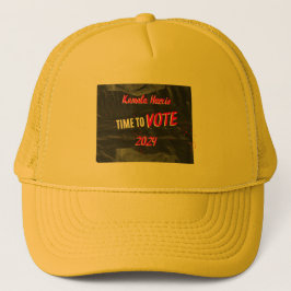 Boné de caminhoneiros Kamala Harris. Cor amarela.