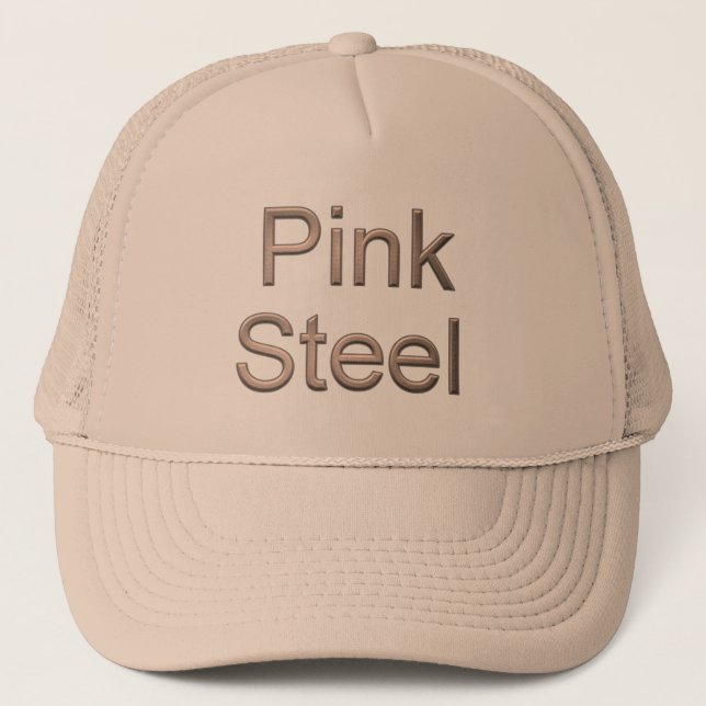 Boné de camionista Pink Steel caqui (Frente)