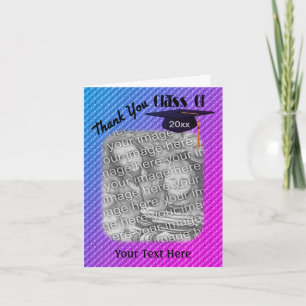 Boné de formatura Tassel Rainbow Obrigado Cartão c