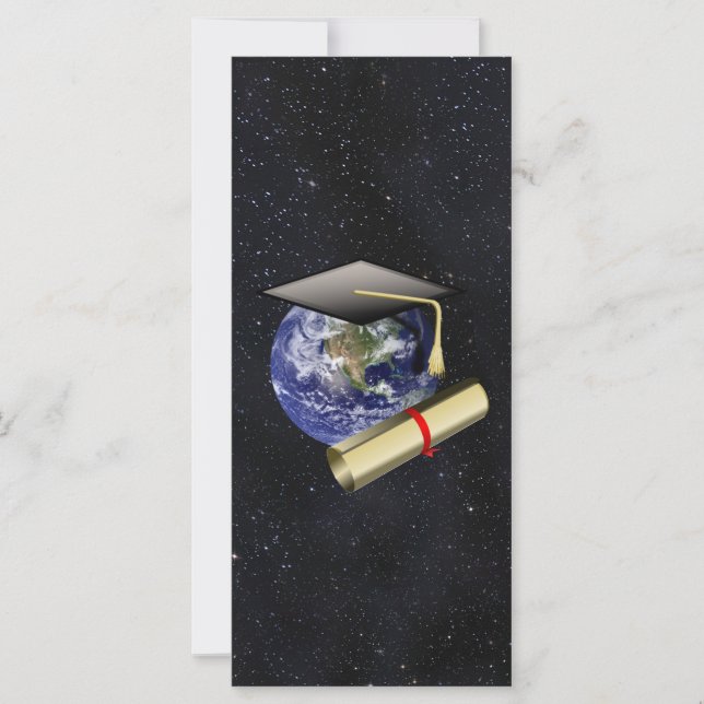 Boné de formatura, Terra com/diploma - Fundo de es (Frente)