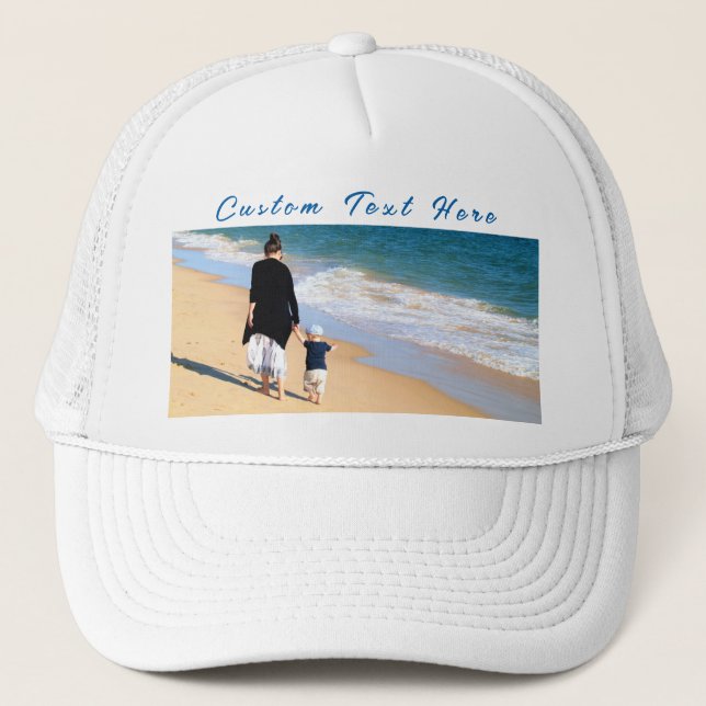 Boné de Foto Personalizado com suas Fotos e Texto (Frente)