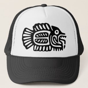 Boné de Motif de Peixes Mexicanos Antigos