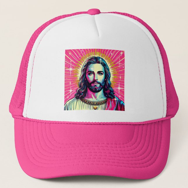 Boné de motorista Pink Jesus! (Frente)