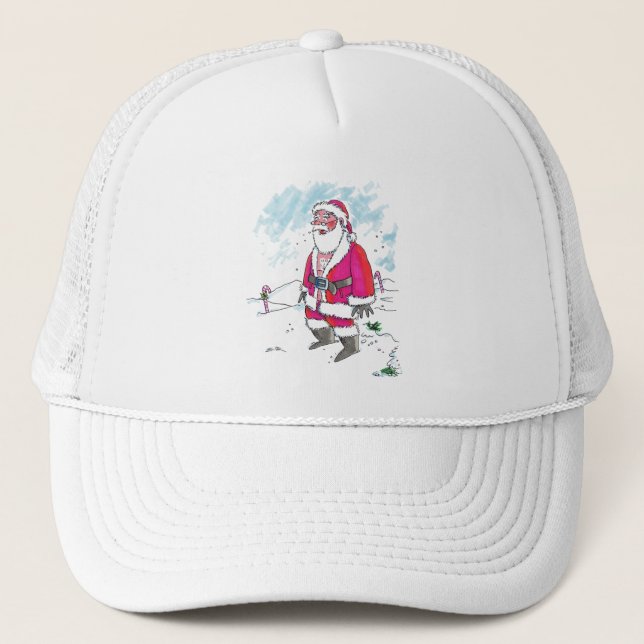 Boné de motorista sem Ho Ho Ho branco (Frente)
