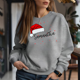 Boné de Natal Nome personalizado Camisa T da famíl