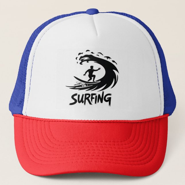Boné de Onda com Silhueta de Surfista Minimalista (Frente)