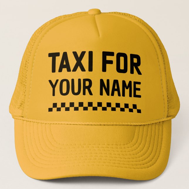 Boné de Táxi Nome Personalizado | Fun Cap Trucker  (Frente)