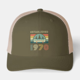 Boné de Trucker Retro Estabelecido em 1970