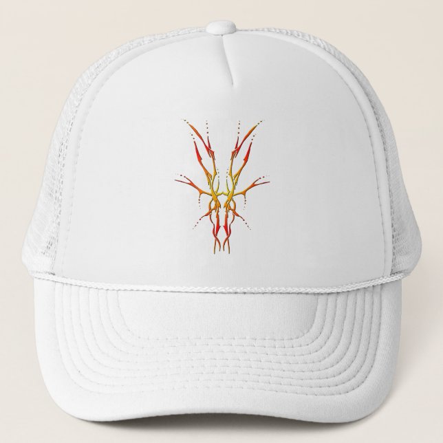 Boné Deer Skull Tribal Design para Caçadores de veados  (Frente)