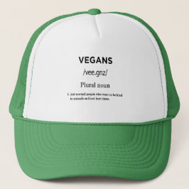 Boné definição de vegans verde