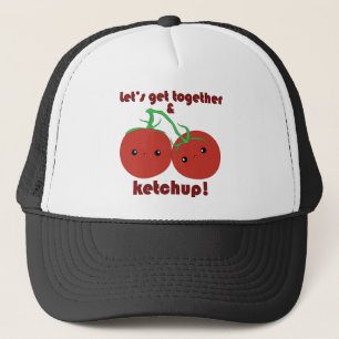 Boné Deixe nos reunir e a ketchup! Tomates de Kawaii