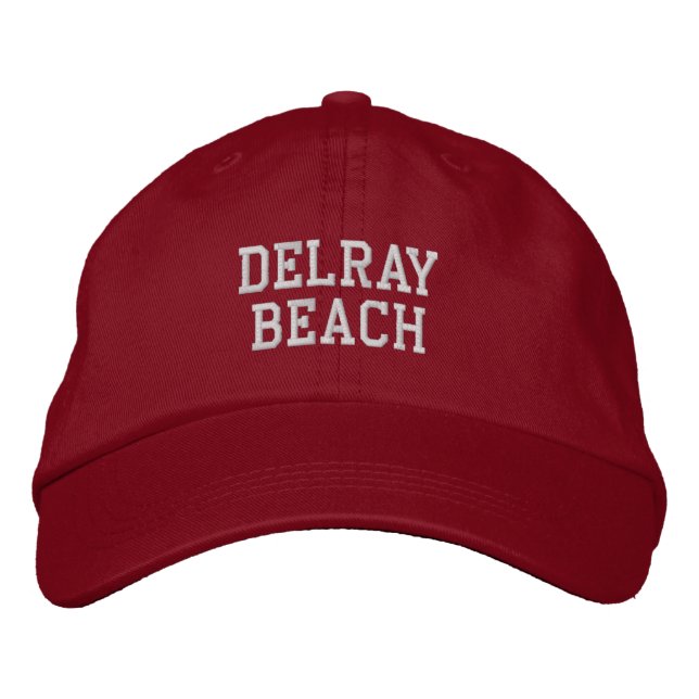 Boné Delray Beach, Florida, bordou o chapéu de baseball (Frente)