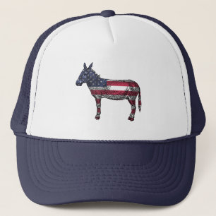 Boné Democrata Donkey American Flag Baseball