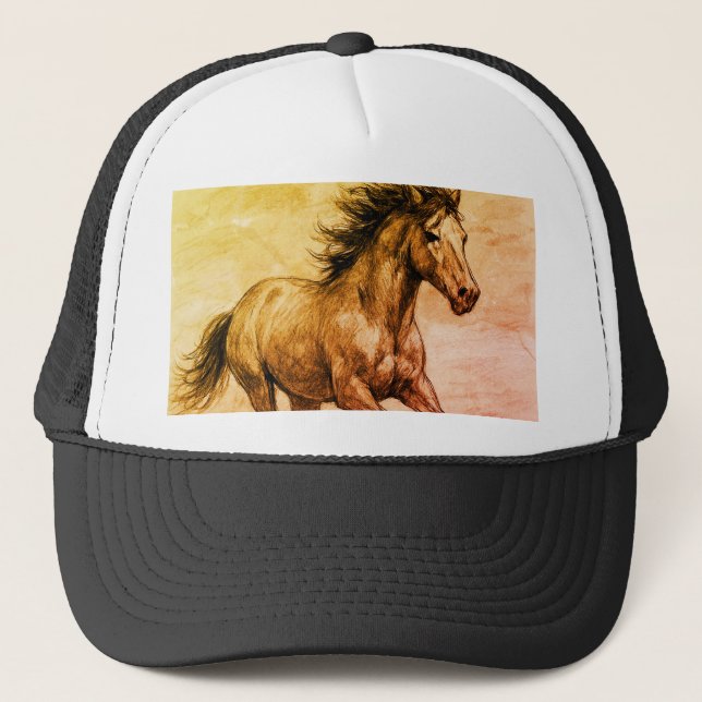 Boné Denim Jaqueta, cavalo selvagem (Frente)