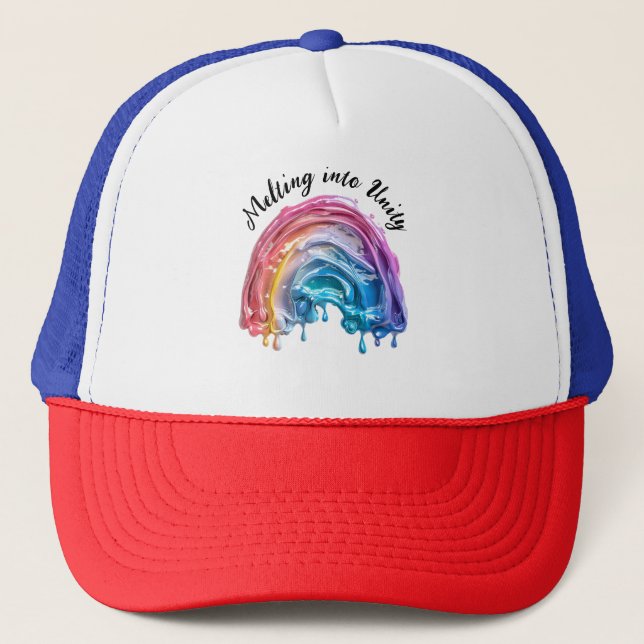 Boné Derreter na Unidade, um amor, muitas cores design (Frente)