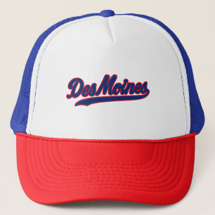 Boné Des Moines Iowa Script Design Cidade Retroativa