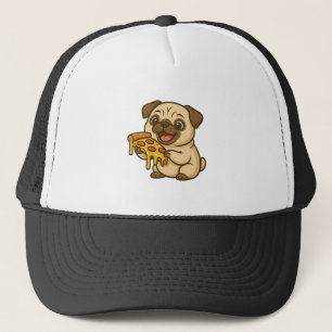 Boné Desenho animado de cachorro pug fofo amante de piz