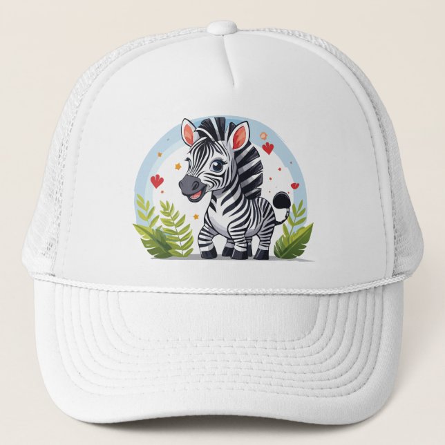 Boné Desenho animado de zebra fofa (Frente)