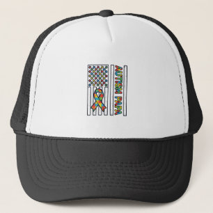 Boné Desenho de Camisa Autismo Papai Bandeira Fita Peça