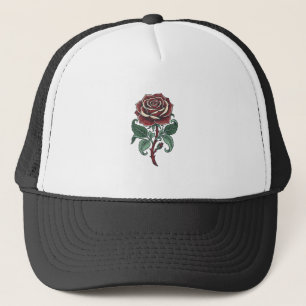 Boné Desenho de Camisa Floral de Rosa Gravada Vintage_1
