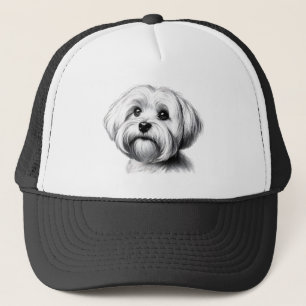 Boné Desenho de Cão Maltês