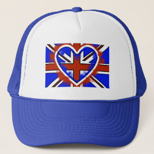 Boné Desenho de Coração da Bandeira Britânica Legal